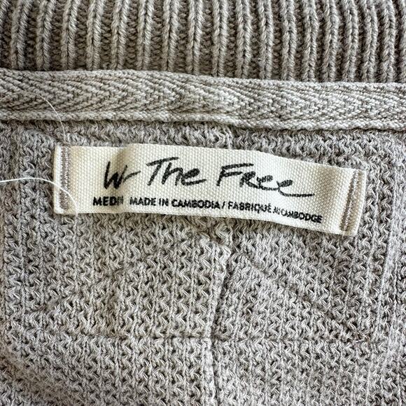 We the Free People Asher Thermal Oversized Long Sleeve Shirt Taupe Med - Picture 7 of 13